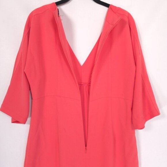 Trina Turk Women's Size 8 Coral Lily Fluid Drape Cold Shoulder Shift Mini Dress - Picture 8 of 10